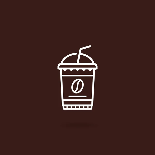 Afhaalmaaltijden Koffie Kopje Pictogram Milkshake Cocktail Ijs Koffie Pictogram Met — Stockvector