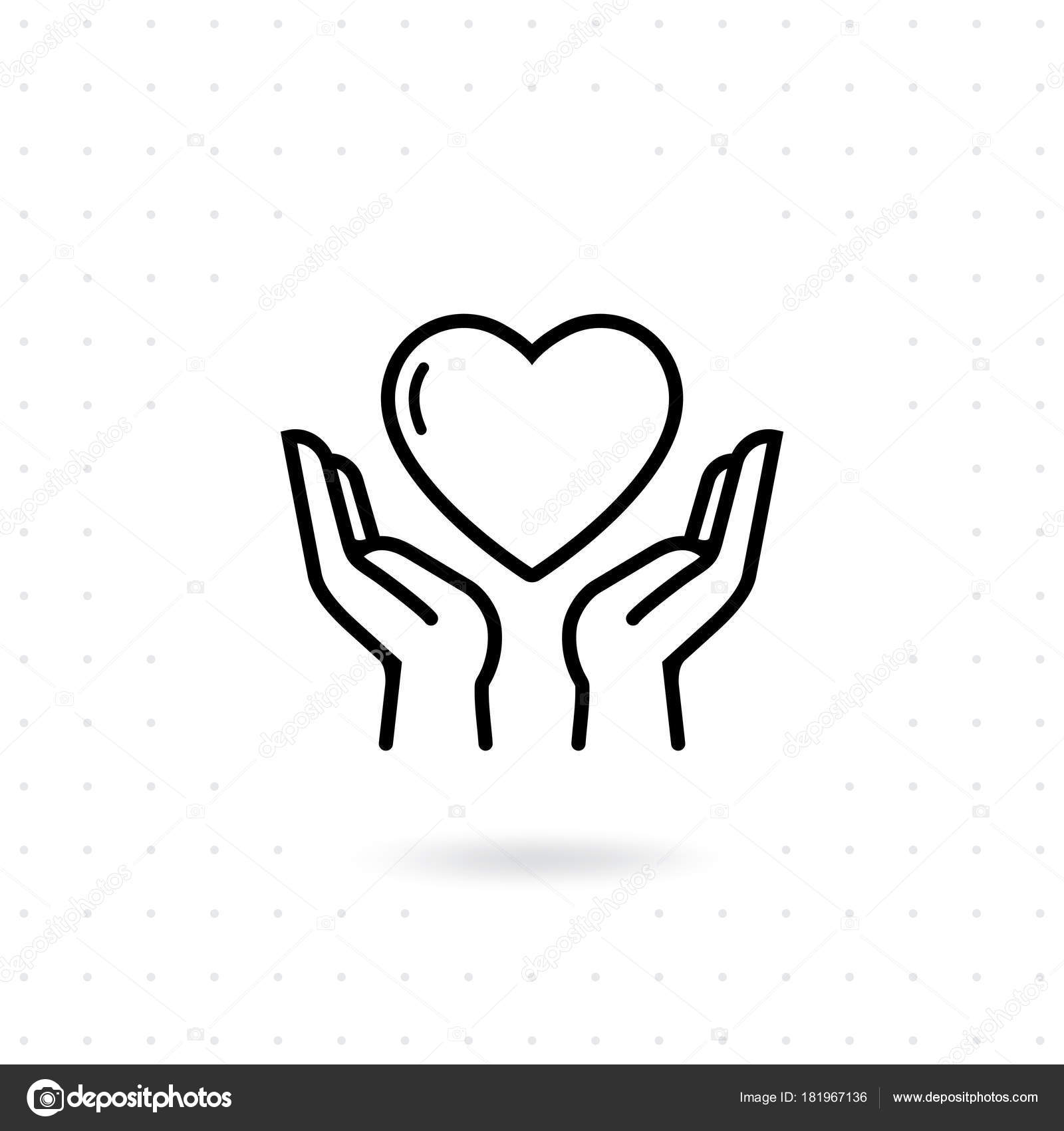 Heart Hands Icon Hands Holding Heart Vector Hands Give Heart