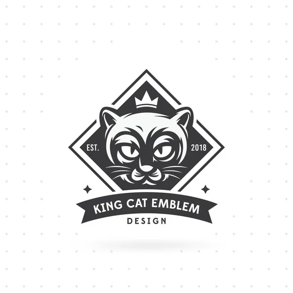 Cat Face Logotyp Vektorillustration Emblem Design Logotyp Och Etikett Illustration — Stock vektor