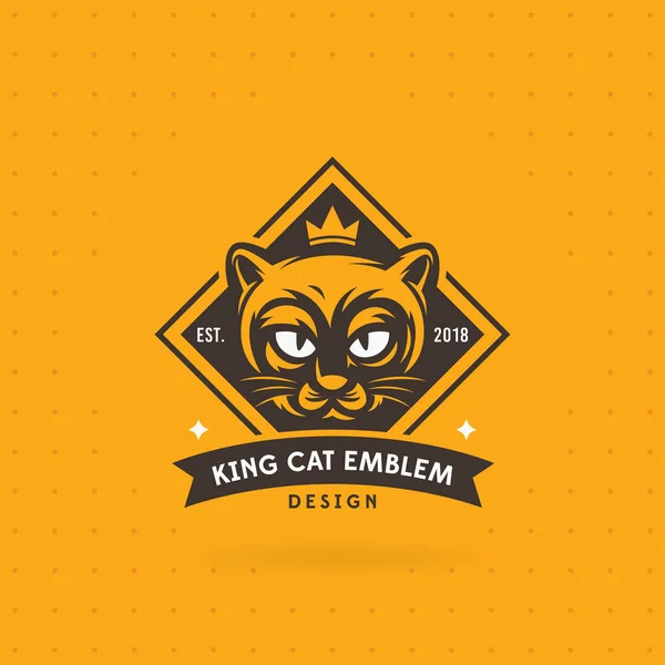 Cat Face Logotyp Vektorillustration Emblem Design Logotyp Och Etikett Illustration — Stock vektor