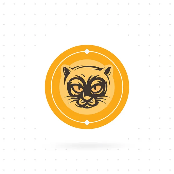 Pictograma Pisicii Cerc Icoană Șablon Vectorial Etichetă Logo Feței Pisicii — Vector de stoc