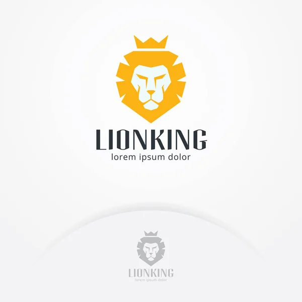 Lion Head Logo Design Vector Illustration Animal Emblem Design White — Stock Vector