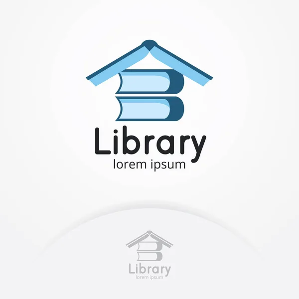 Logodesign Der Bibliothek Bücher Vektor Illustration Für Homeschooling Bildung Buchhandlung — Stockvektor