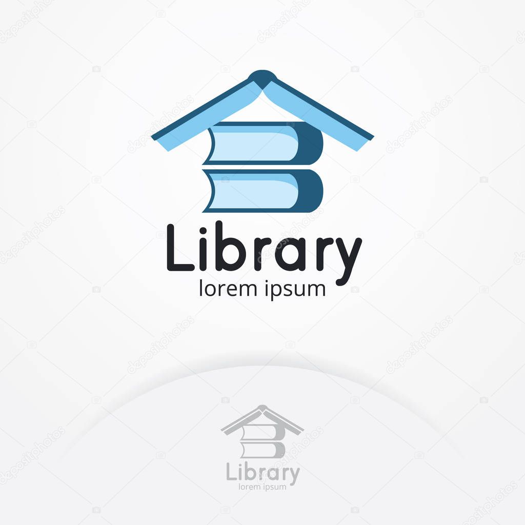Library logo design. Books vector illustration for Homeschooling, Education, Bookstore. Vector illustration of book icon - vector logo template