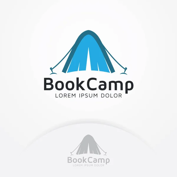 Book Camp Logo Book Logo Education Library Design Vector Template — Stock Vector