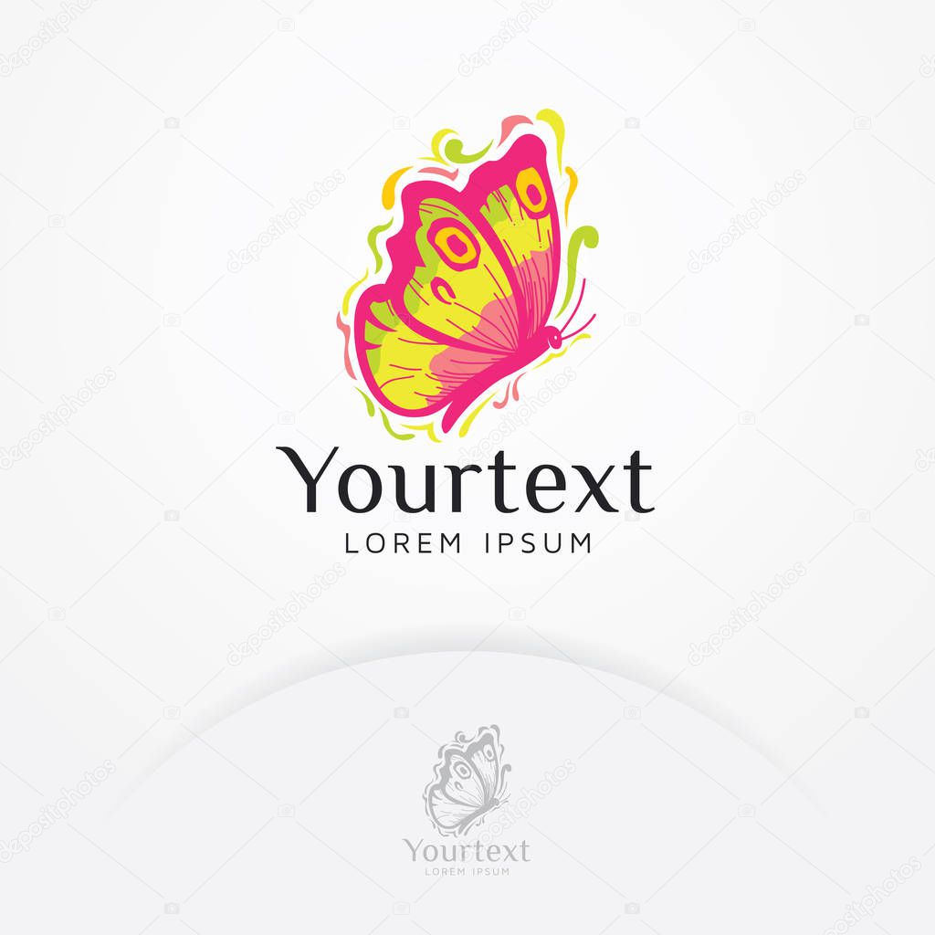 Butterfly logo. Colorful butterfly vector for Beauty salon logo, Spa, Nature and Treatment. Vector logo template
