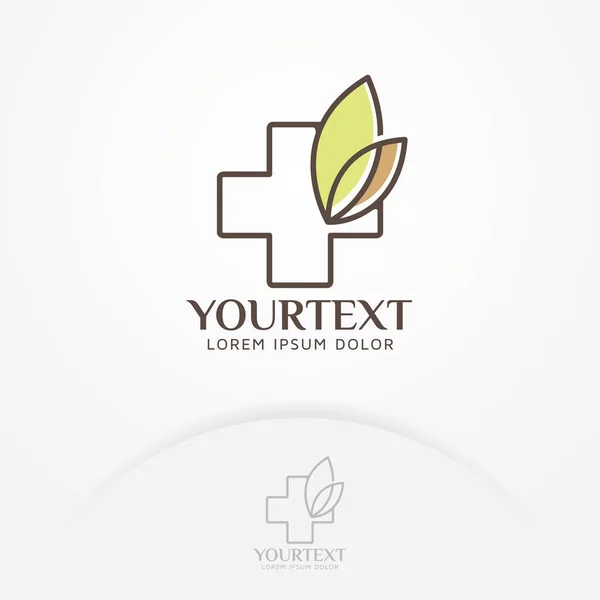 Logotipo Saúde Herbal Símbolo Saúde Com Folhagem Logotipo Clínica Saúde — Vetor de Stock