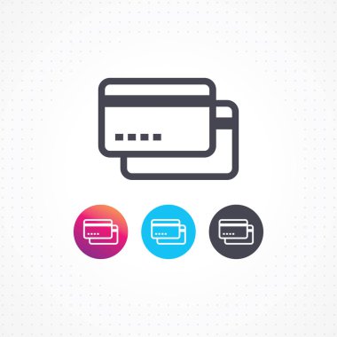 Kredi kartı satırı simgesi. Kredi kartı çağdaş ince çizgi tarzı. Web sitesi ve mobil uygulamalar için kredi kartı bankacılık sembolü. Kart simge vektör çizim