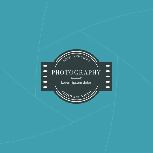 Fotografia Film Odznaka Lub Etykietę Projektu Logo Studio Fotograf Kamerzysta — Wektor stockowy