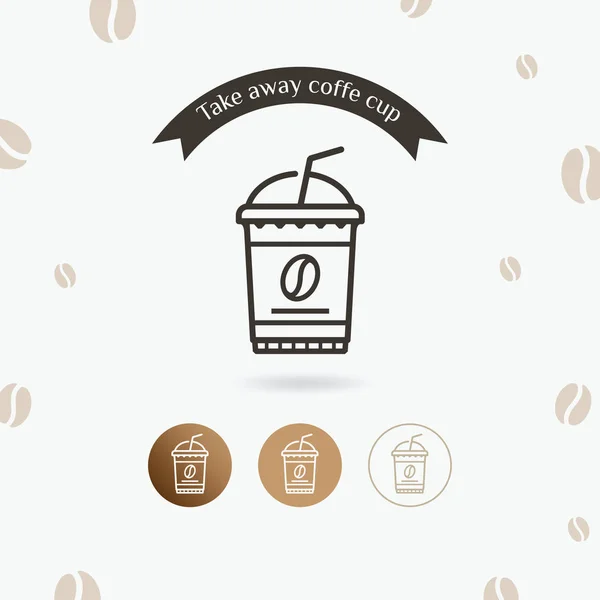 Einweg Kaffeetasse Ikone Kaffeetasse Zum Mitnehmen Coffee — Stockvektor