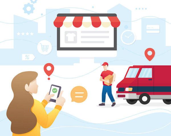 Концепция иллюстрации услуг доставки
