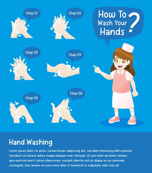 Cómo lavarse las manos — Vector de stock