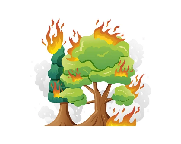 Εικονογράφηση διάνυσμα φωτιά δάσος — Διανυσματικό Αρχείο