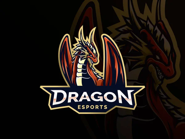Modèle de logo vectoriel Dragon — Image vectorielle
