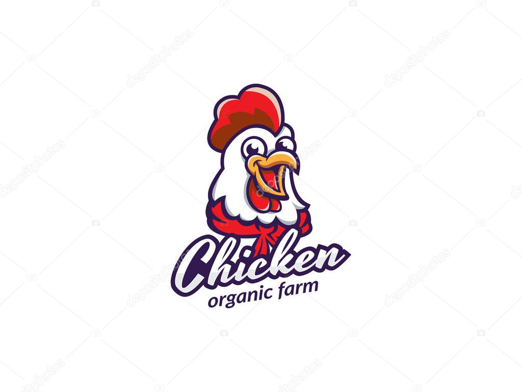 Chicken label for business template illustration. Chicken mascot logo vector, Illustration of chicken