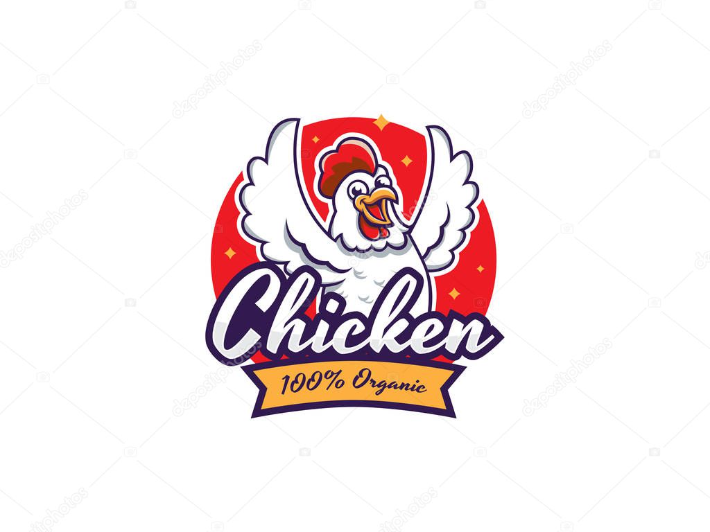 Chicken label for business template illustration. Chicken mascot logo vector, Illustration of chicken