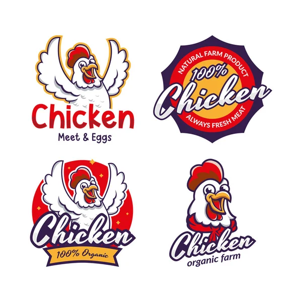 Kızarmış tavuk restoranının logo şablonu.