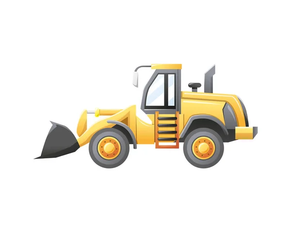 Vector illustration Bulldozer construction vehicle — Stock Vector
