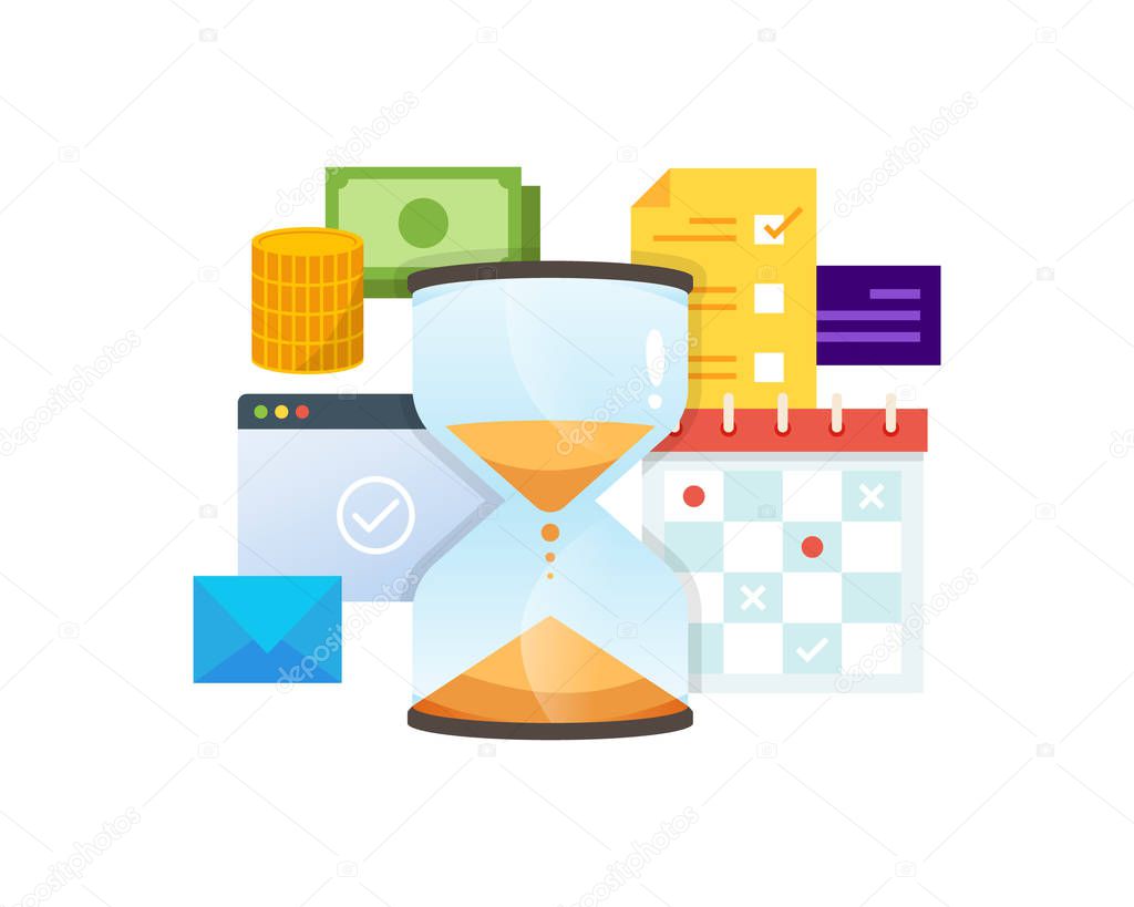 Concept illustration of time management technology