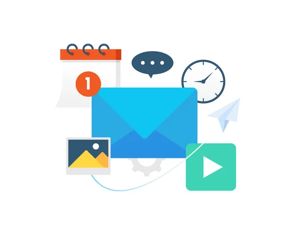 Vector illustration Communication with email — Stock vektor