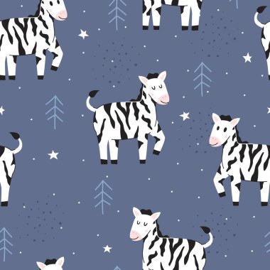 Vektörsüz desen Şirin zebra