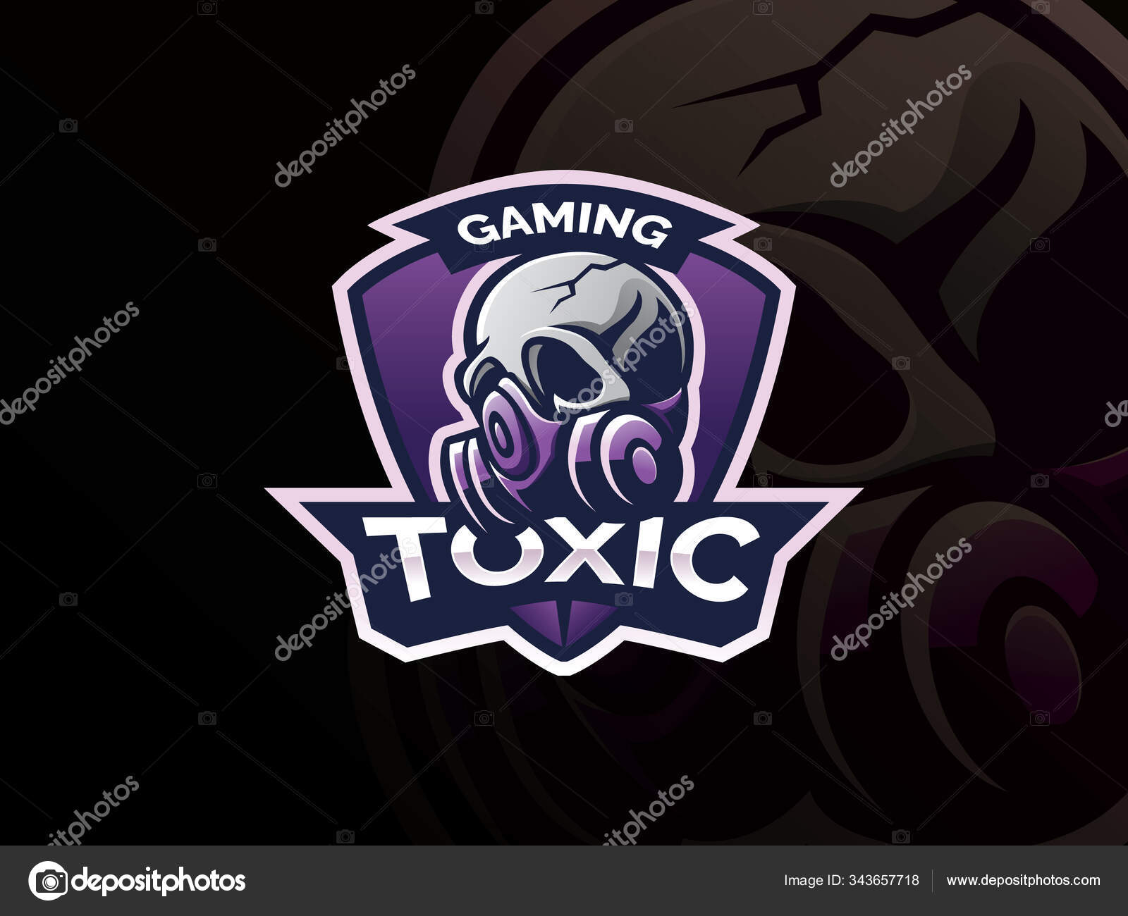 Gas mask logo for toxic team esport Royalty Free Vector