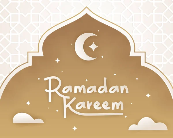 Ramadán Kareem Saludo Hermosas Letras Para Fondo Islámico — Vector de stock