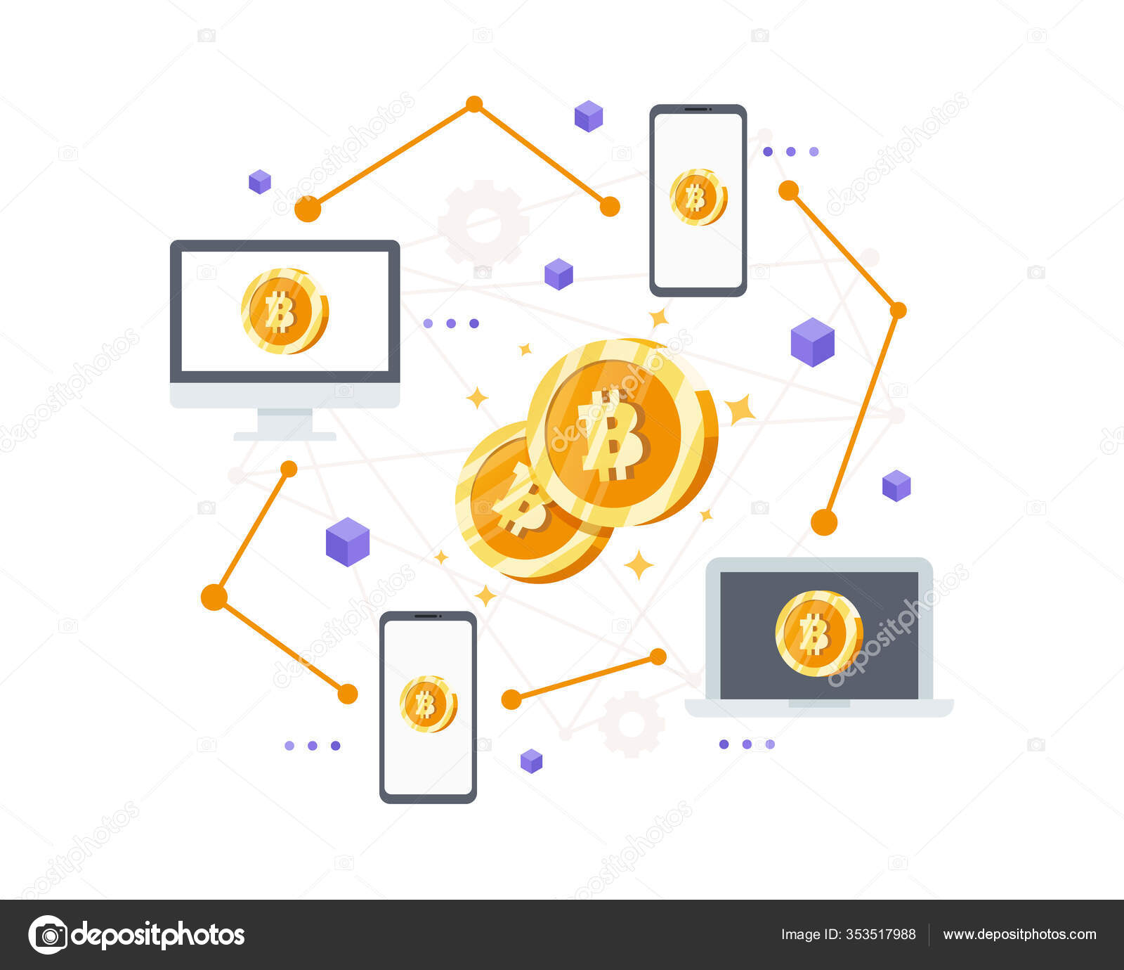 Cryptocurrency Blockchain Technology Concept Financial Technology Money  Transfer One User Stock Vector by ©Fand Studio 353517988