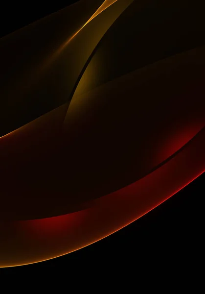 Ondas de fundo abstratas. Fundo abstrato preto, laranja e vermelho — Fotografia de Stock