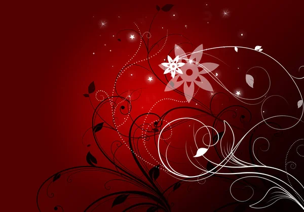Red Winter Hintergrund mit Schneeflocken. Weihnachtskarte. — Stockfoto