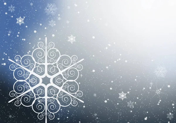 Blauer Winterhintergrund mit Schneeflocken für eigene Kreationen — Stockfoto