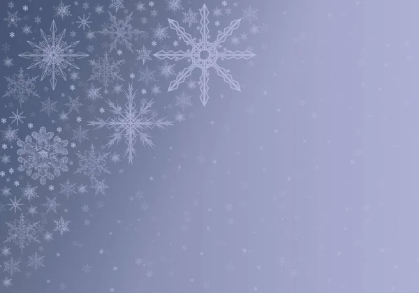 あなた自身の作品のための雪の結晶と青い冬の背景 — ストック写真