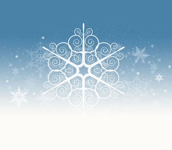 Blå vinter bakgrund med snöflingor för dina egna skapelser — Stockfoto