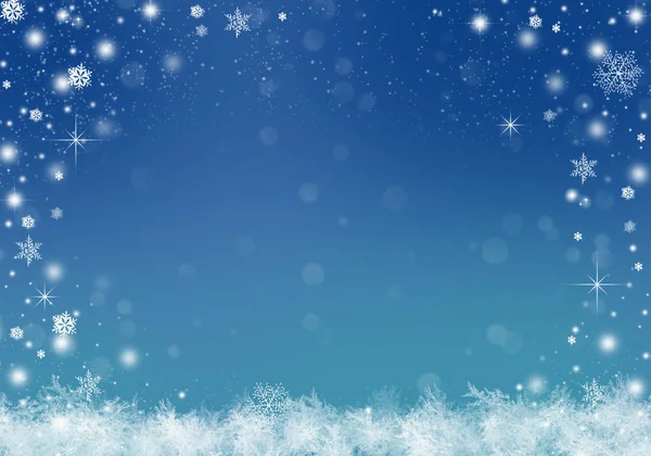 Синій зимовий фон зі сніжинками для ваших власних творінь — стокове фото