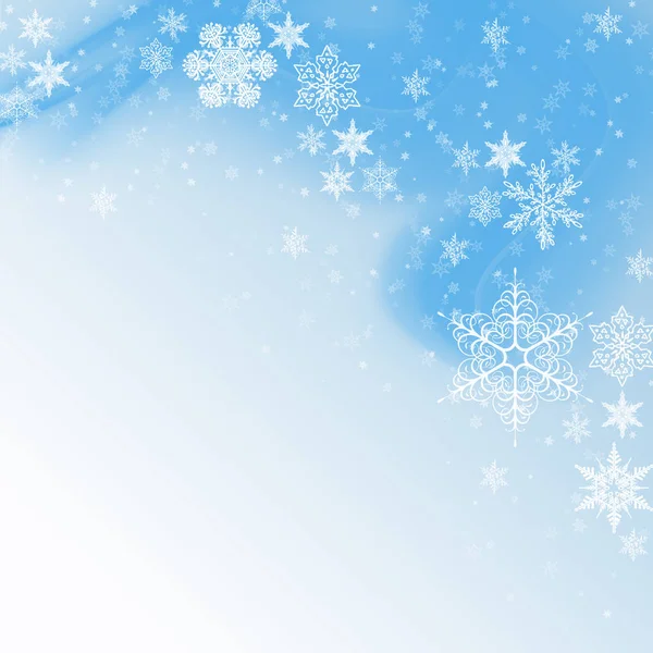 Blue Winter Tło z płatków śniegu dla własnych kreacji — Zdjęcie stockowe