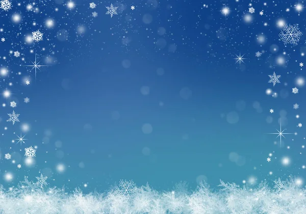 Blue Winter Background with snowflakes for your own creations — Stock Photo, Image