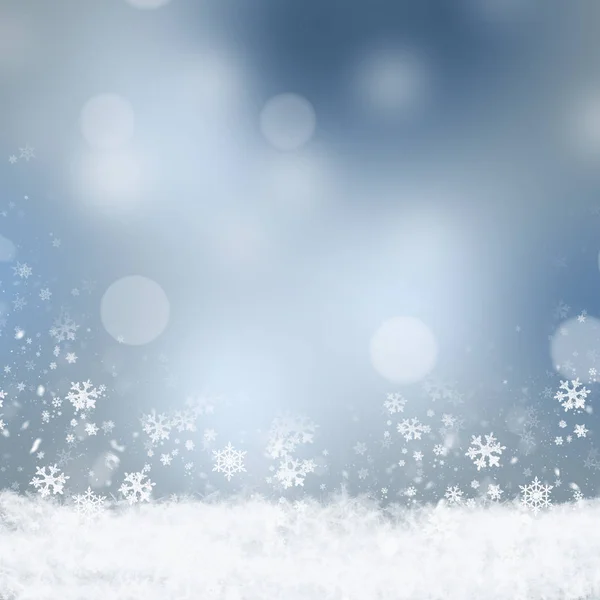 Blue Winter Background with snowflakes for your own creations — Stock Photo, Image