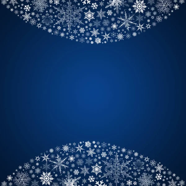 Fondo de invierno azul con copos de nieve para sus propias creaciones —  Fotos de Stock