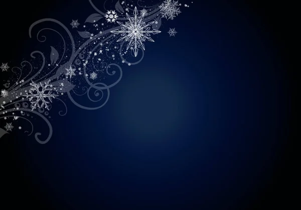 Blue Winter Background with snowflakes for your own creations — Stock Photo, Image