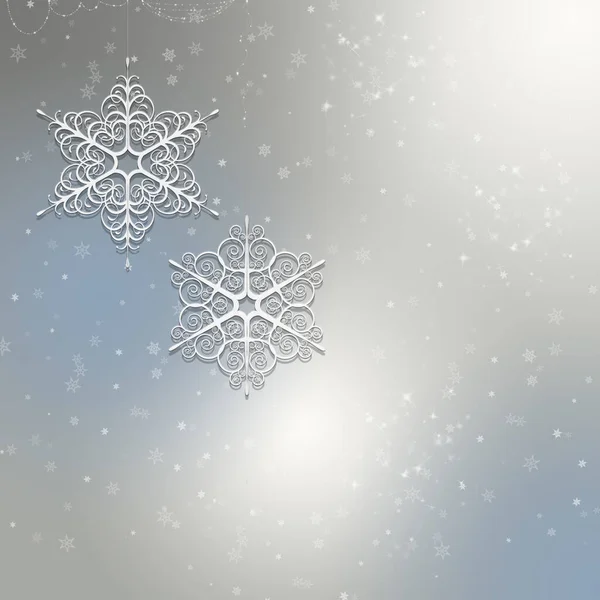 Κομψό φόντο χειμώνα με νιφάδες χιονιού. Χριστουγεννιάτικη κάρτα. — Φωτογραφία Αρχείου