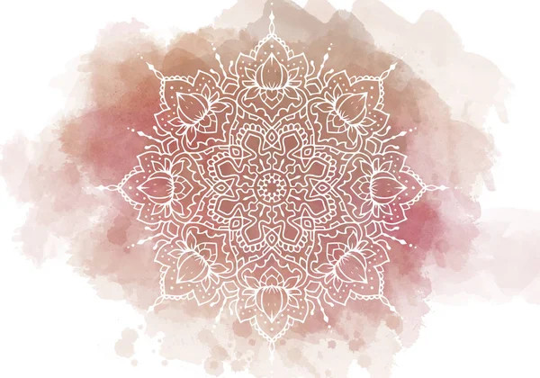 Vintage-Grußkarte auf Aquarell-Hintergrund. Mandala. ideal für Einladung, Flyer, Speisekarte, Broschüre, Postkarte, Tapete, Dekoration oder jede gewünschte Idee. — Stockfoto