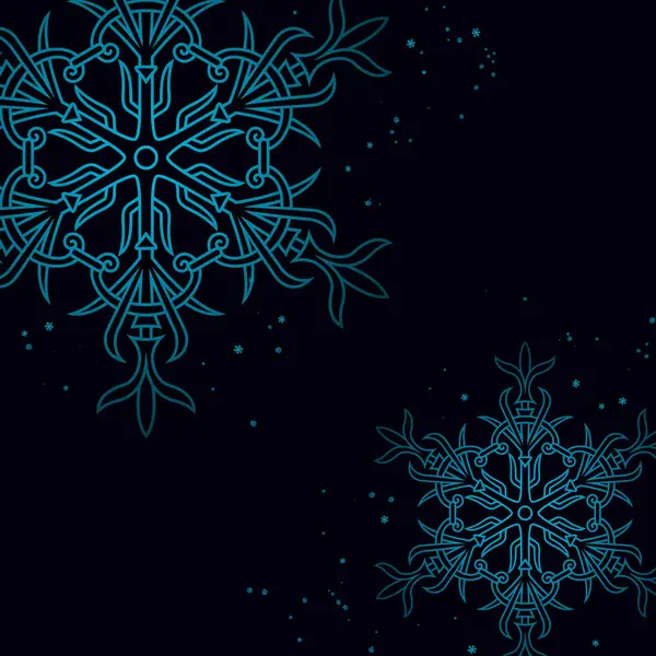 Dunkelblauer Winter-Hintergrund Mandala-Stil für Ihre eigenen Kreationen — Stockfoto