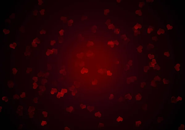 Valentine's Day background with abstract red heart bokeh, illuminated light effect. — 스톡 사진