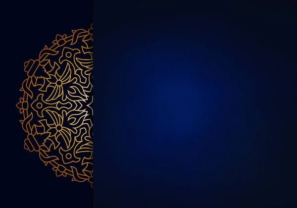 Királyi Kék Háttér Luxus Arany Mandala Nagy Meghívó Szórólap Menü — Stock Fotó