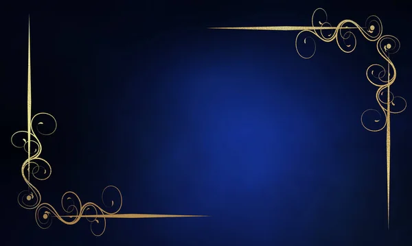 Königsblauer Hintergrund Mit Luxuriösen Goldenen Ornamenten — Stockfoto