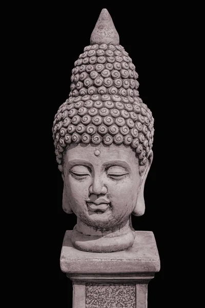 Porträtt Buddhastaty Lagad Svart Bakgrund Tecken Fred Och Visdom — Stockfoto