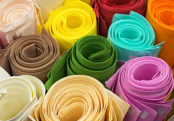 Rolls of colored paper