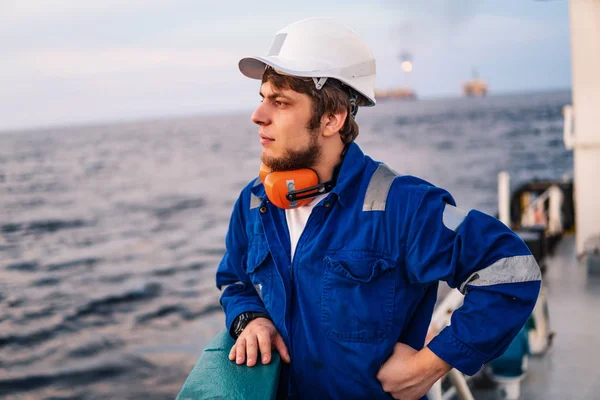 Marine Deck Officer or Chief mate on deck of offshore vessel