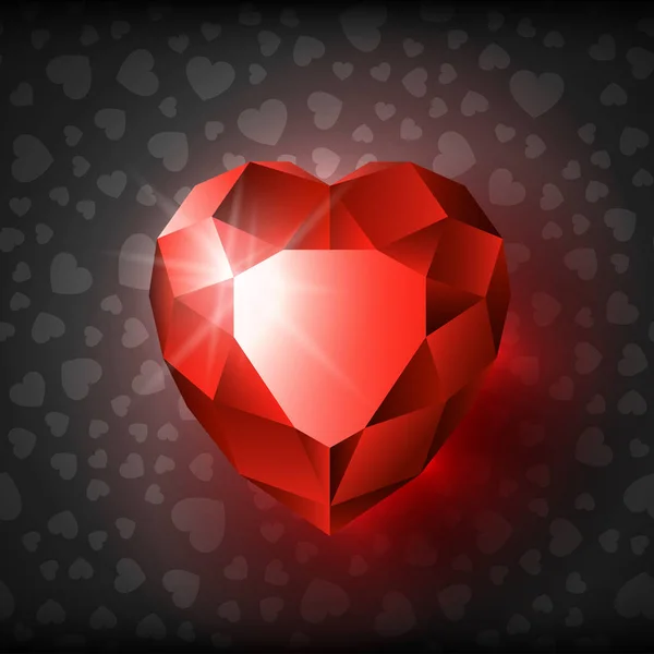 Rubi coração valentine black-01 —  Vetores de Stock