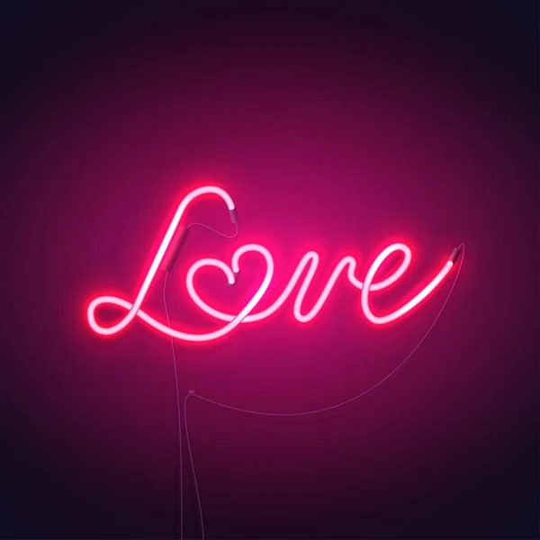 Amore neon segno rosa-01 — Vettoriale Stock